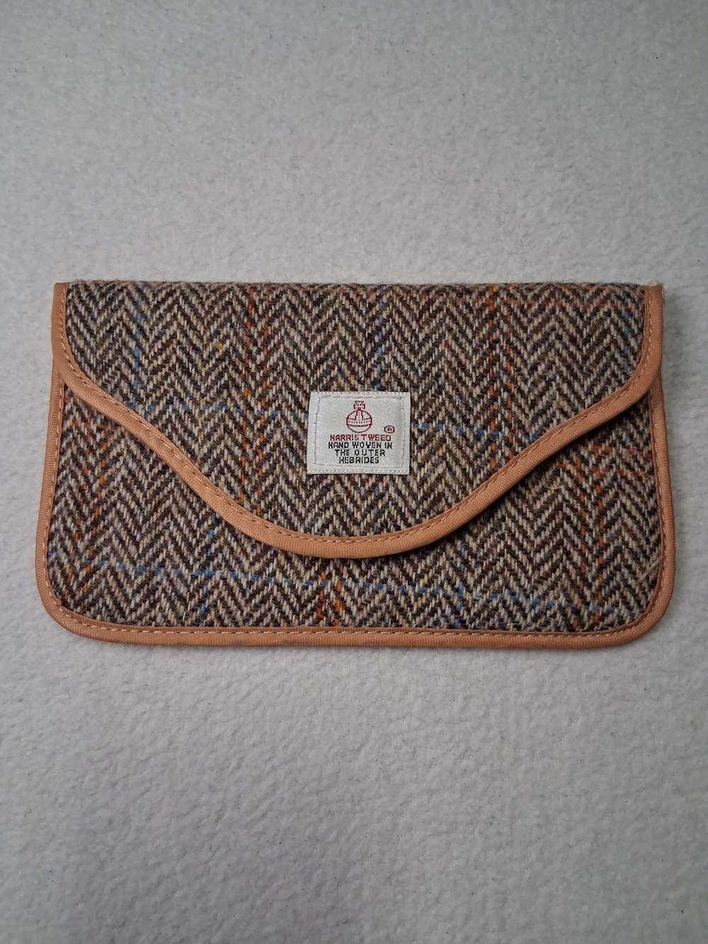 Harris Tweed Brown Herringbone Clutch Wallet